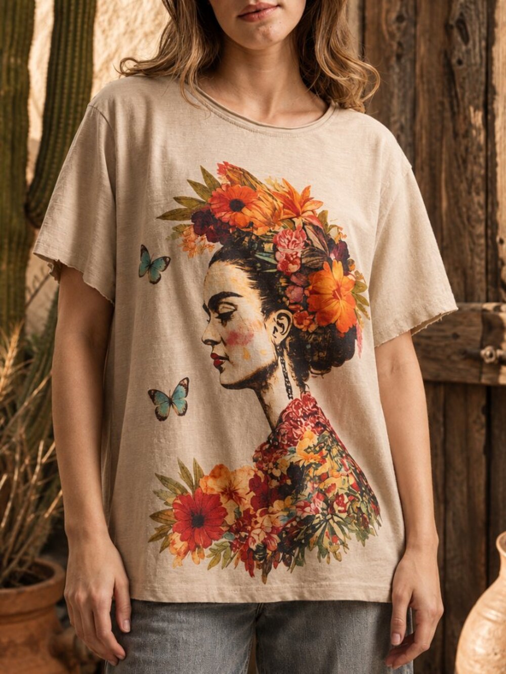 BLUE VELVET Frida in Bloom Art Tee 🦋✨
